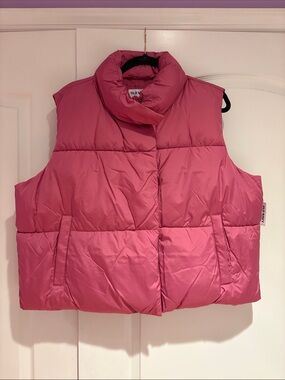 Old Navy Hot Pink Quilted Puffer Vest